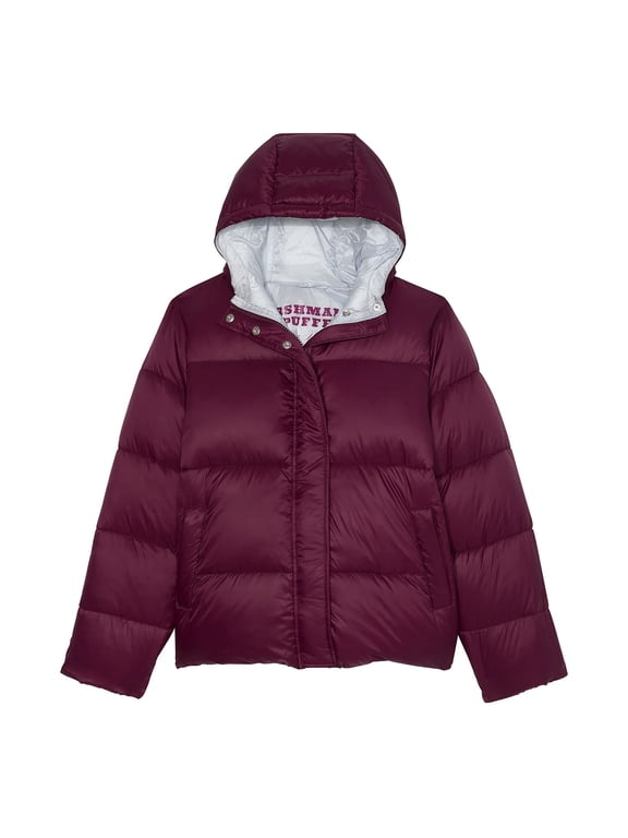 Pink Marshmallow Puffer Hoodie Coat Color Maroon/Wild Rose Size X-Small NWT