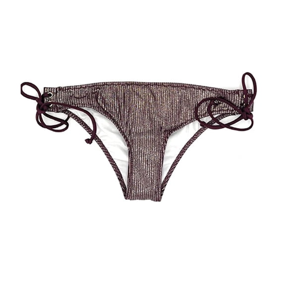Victoria's Secret Pink Mini Cheekster String Bikini Swim Bottom Shiny Plum Size X-Small NWT