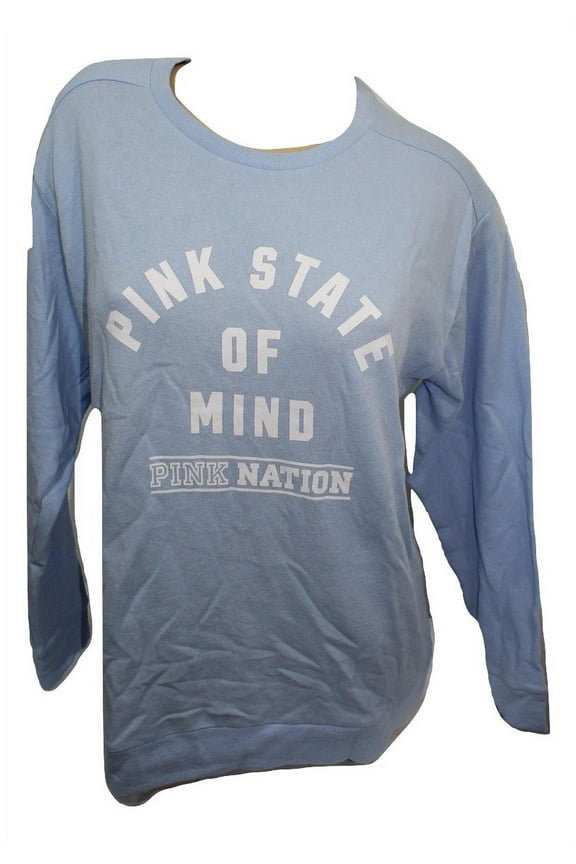 Pink Nation Campus Sweater Fleece Medium Blue Oversize NWT