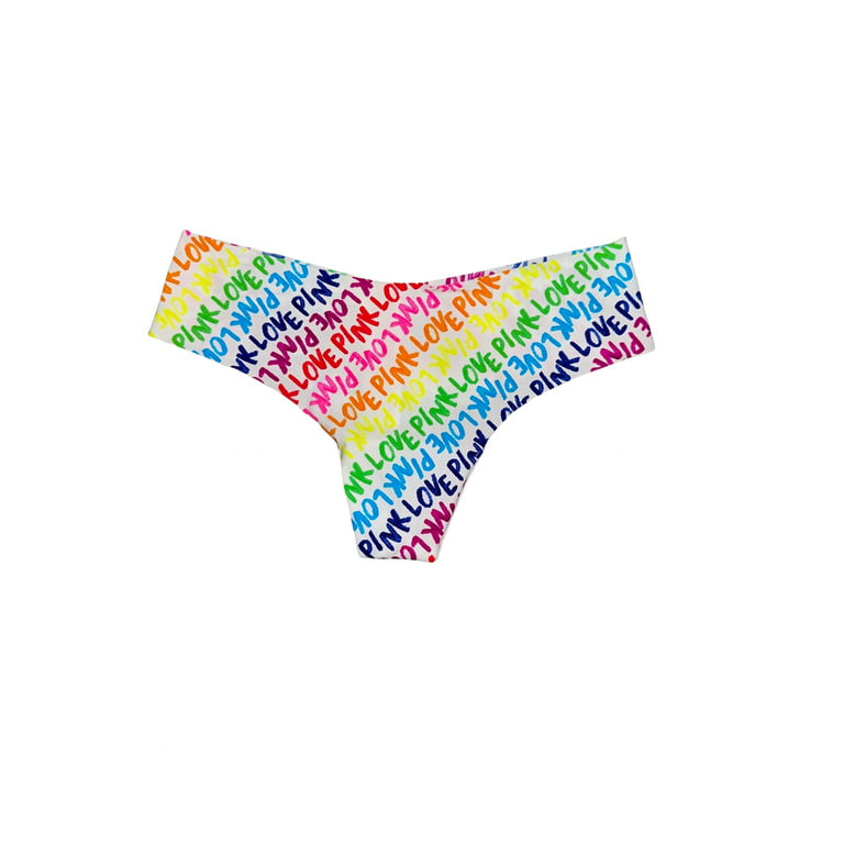 Victoria's Secret Pink No Show Thong Panty/Underwear Multicolor Size  X-Large NWT
