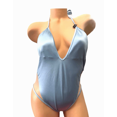 thumbnail image 1 of Victoria’s Secret Pink One Piece Plunge Swimsuit Blue Sky Size Large NWT, 1 of 3
