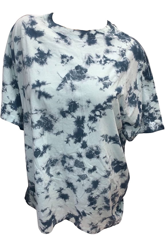 Pink One Size Fit All Short Sleeve Tee Tunic Length Color Tie Dye NWT