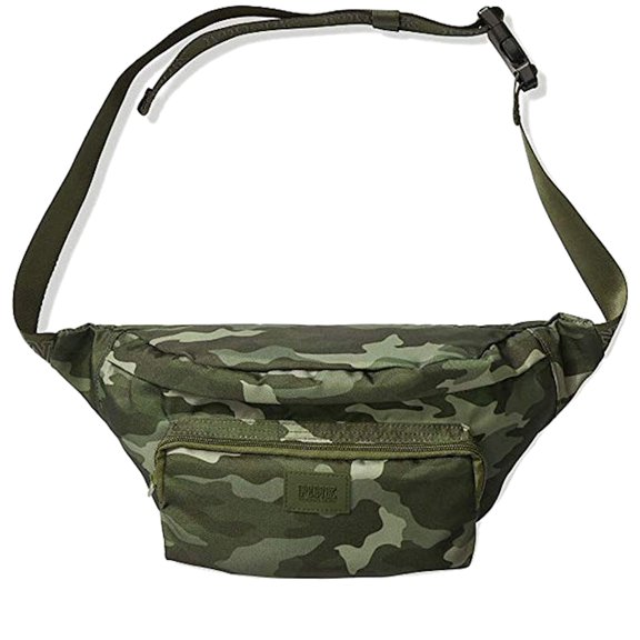 Victoria's Secret Pink Oversized Belt Bag Green Camo New