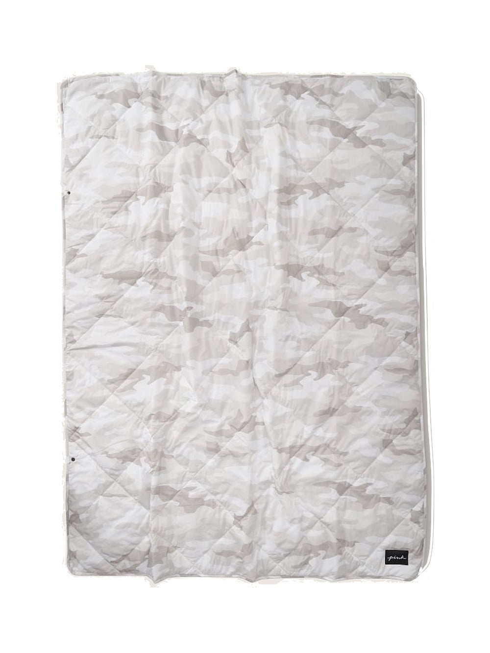 Victoria s Secret Pink Packable Quilted Blanket White Gray Camo New Walmart