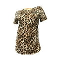 thumbnail image 1 of Victoria's Secret Pink Perfect Short Sleeve Tee T-Shirt Brown Leopard Size Small New, 1 of 2