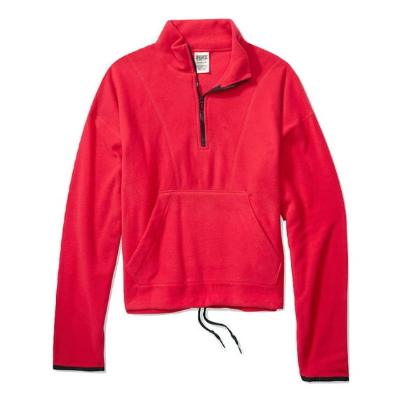 Victoria's Secret Pink Polar Fleece Half Zip Color Red Size Medium NWT