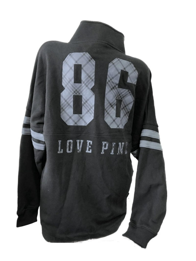 Victoria's Secret Pink Quarter Zip Sweatshirt 86 Love Pink Black
