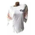 thumbnail image 1 of Victoria's Secret Pink Raglan Oversized T-shirt 3/4 Sleeve White Pink, Medium NWT, 1 of 3