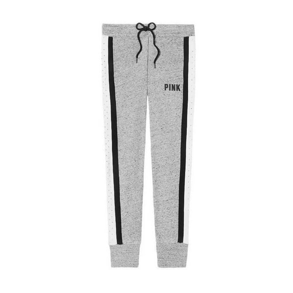 Victoria's Secret Pink Rhinestone Bling Skinny Jogger Pants Gray Size Large NWT