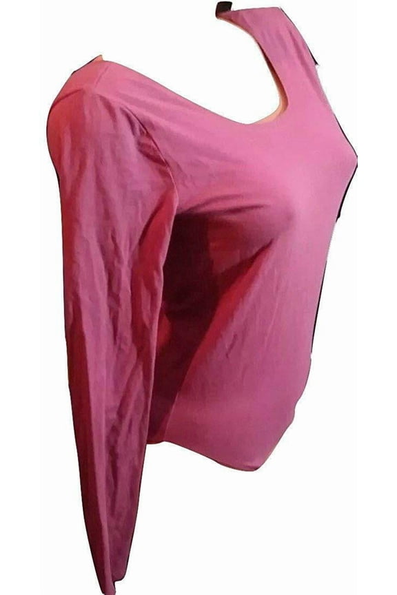 Pink Scoop Neck Bodysuit Long Sleeve Color Berry Small NWT