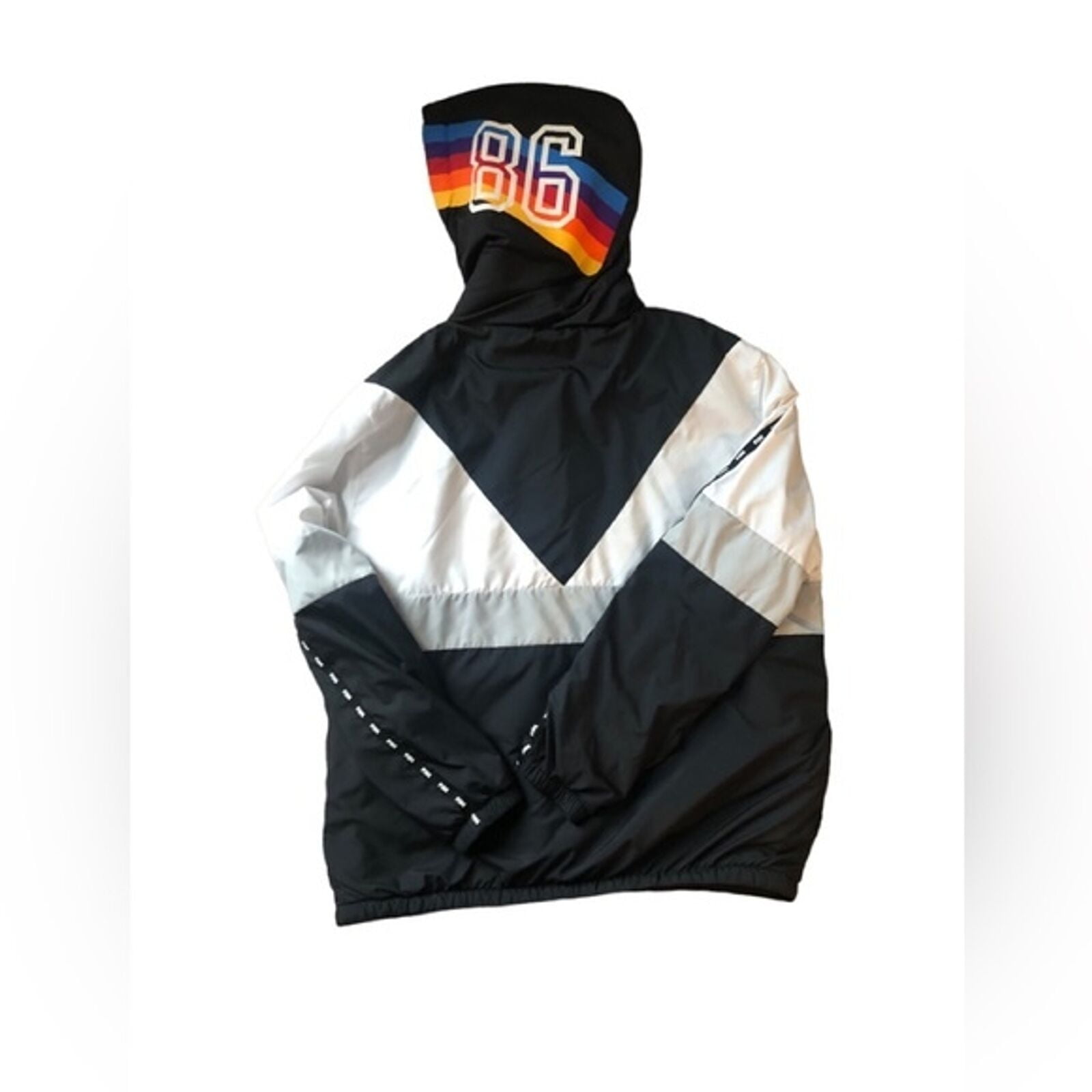 Victoria s Secret Pink Sherpa Lined Anorak Windbreaker Jacket Rainbow Logo M L NWT Walmart Business Supplies