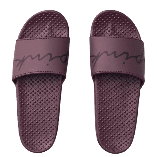 Victoria's Secret Pink Single Strap Slide Slipper Script Logo Burgundy Small (5/6) NWT