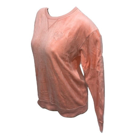 Victoria's Secret Pink Size Medium Campus Pieced Velour Sweater Orange Oversize NWT