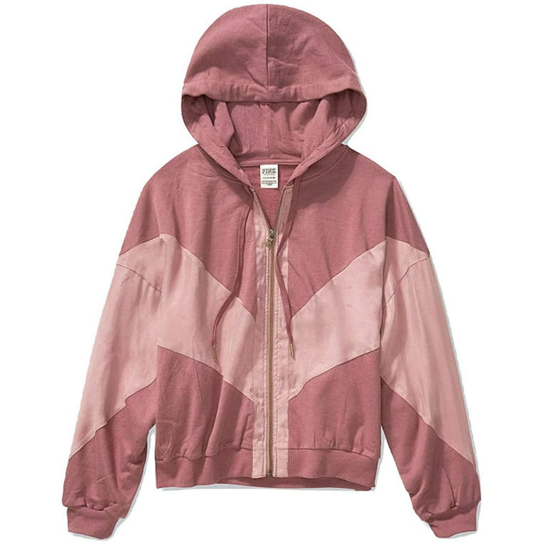 Victoria s Secret Pink Slouchy Sport Hoodie Full Zip Color Soft Begonia Size XSmall NEW Walmart