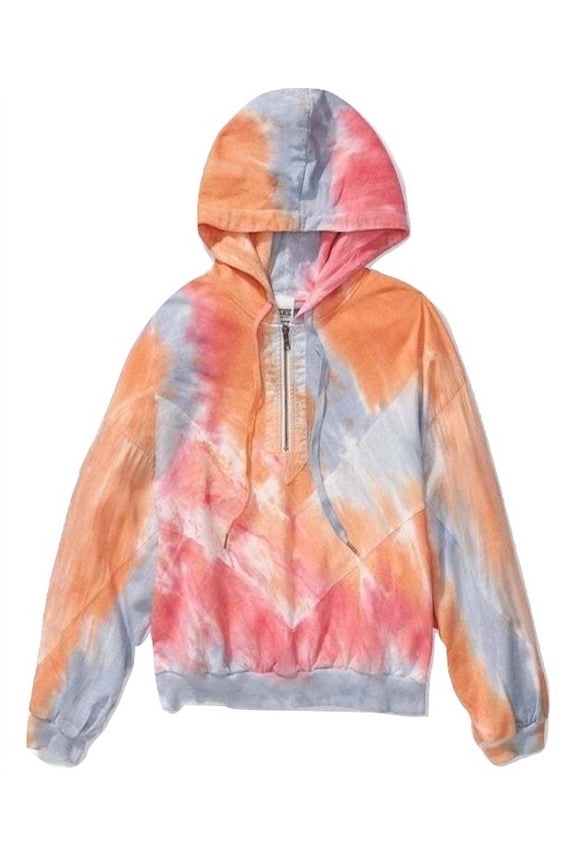 Pink Slouchy Sport Hoodie Half Zip Color Rainbow Size Large NWT