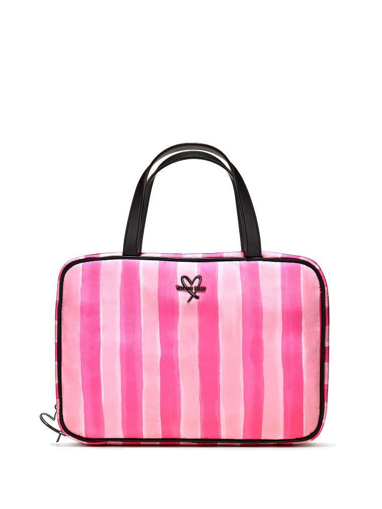 Victoria's Secret Pink Stripe Hanging Travel Case 