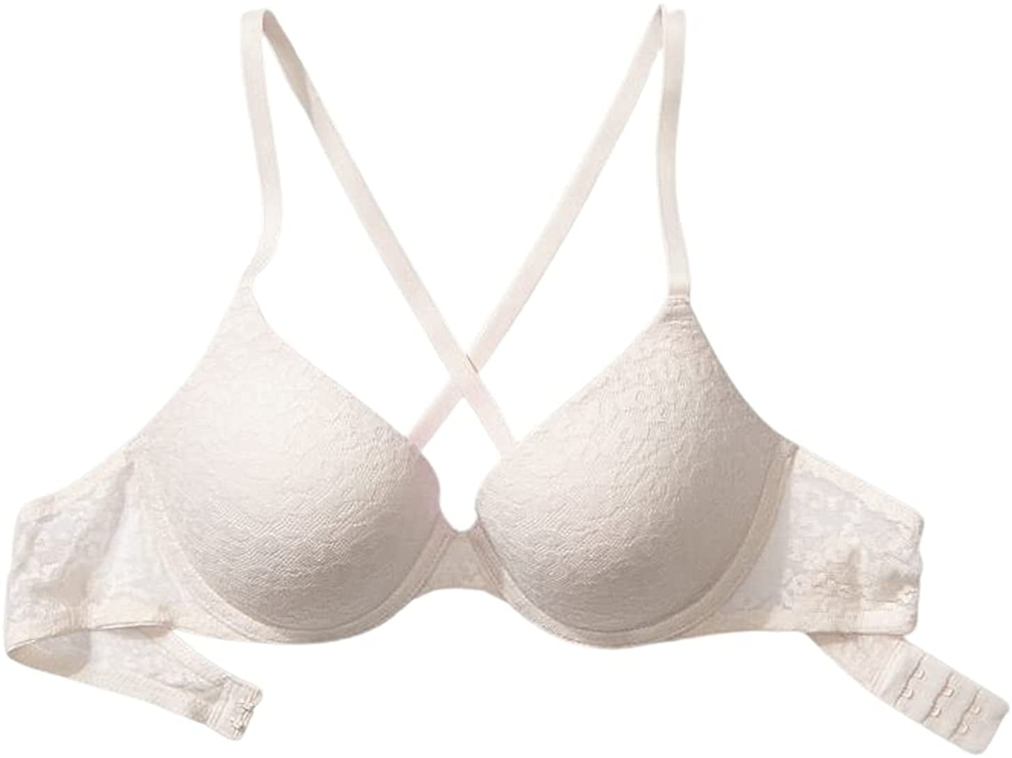 Victoria's Secret Pink Wear Everywhere Push Up Bra Lace Color White Coconut  Size 36DD NWT 