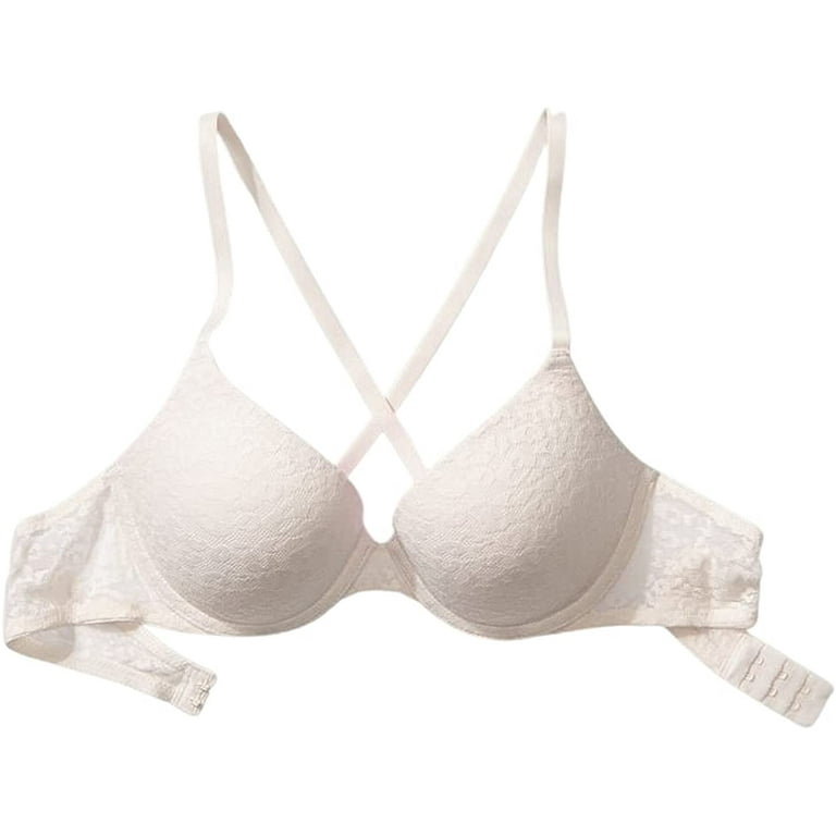Victoria's Secret Pink Wear Everywhere Push Up Bra Lace Color White Coconut  Size 36DD NWT