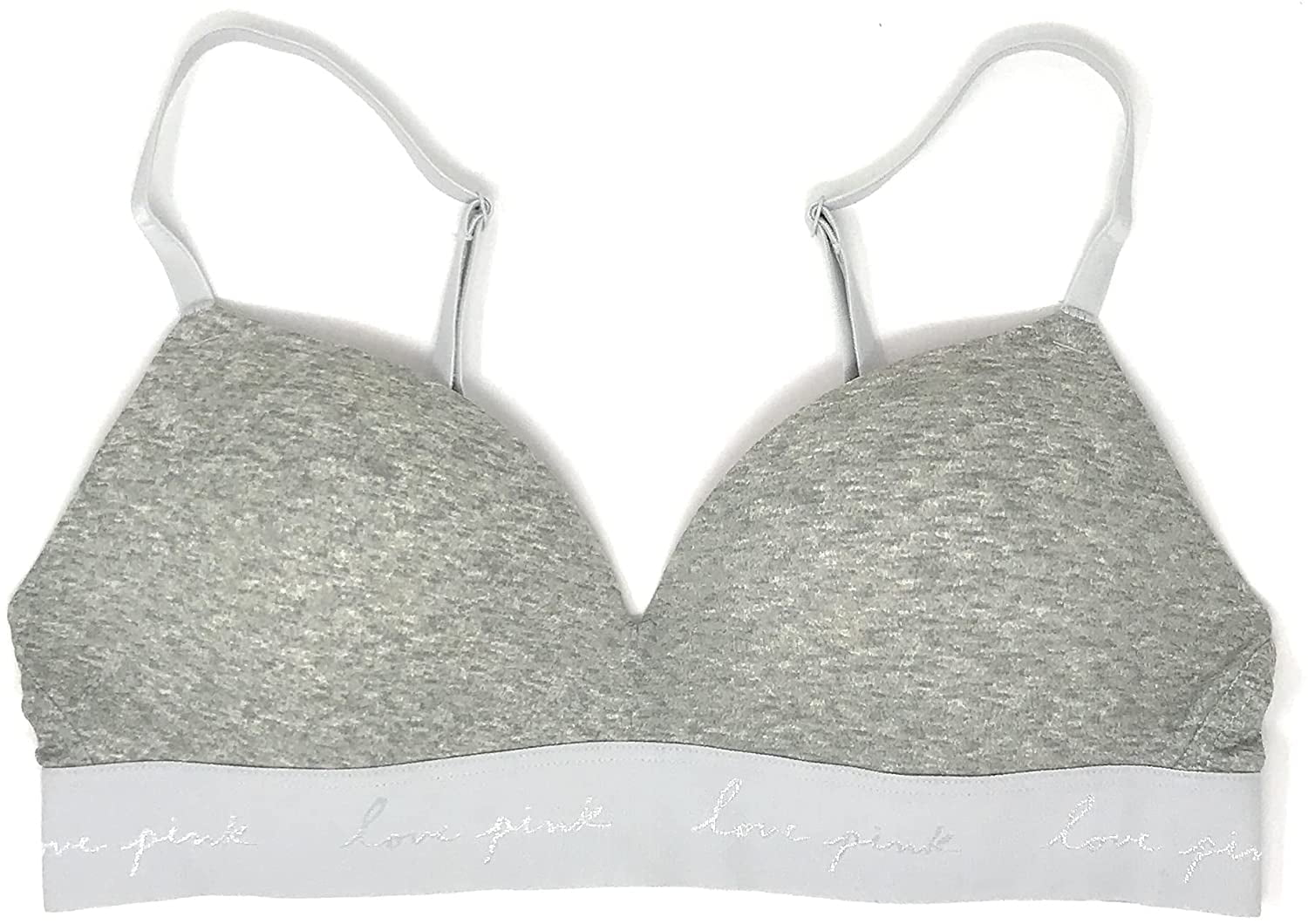 Victoria's Secret Pink Wear Everywhere T-Shirt Lightly Lined Bra 38B  Heather Gray Solid 