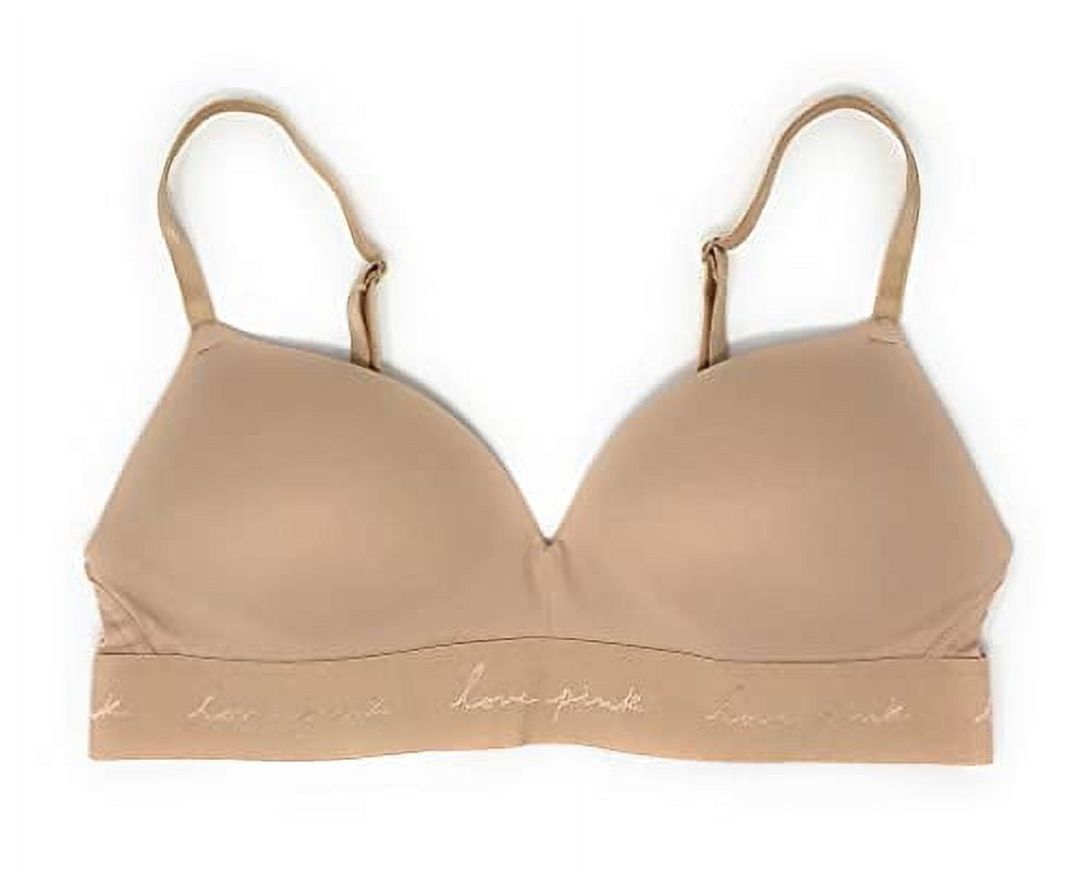 Victoria's Secret Pink Wear Everywhere T-Shirt Lightly Lined Bra 34DD Nude  Solid 
