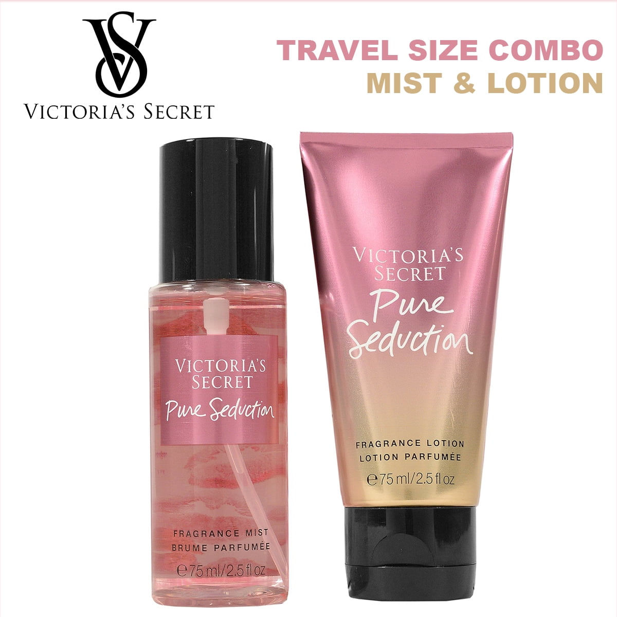 Victoria's Secret perfume set, pure seduction, lotion and glitter