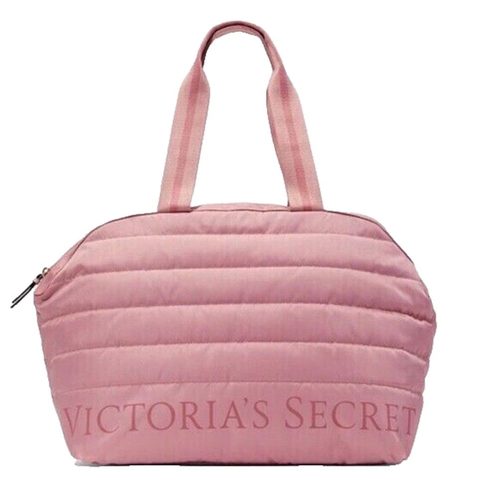 Victoria s Secret Quilted Mauve Signature Zipper Travel Gym Duffle Tote Bag NWT Walmart