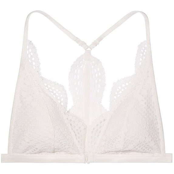 Victoria's Secret Scallop Lace Front-close Bralettes Size Small Color Coconut White NWT