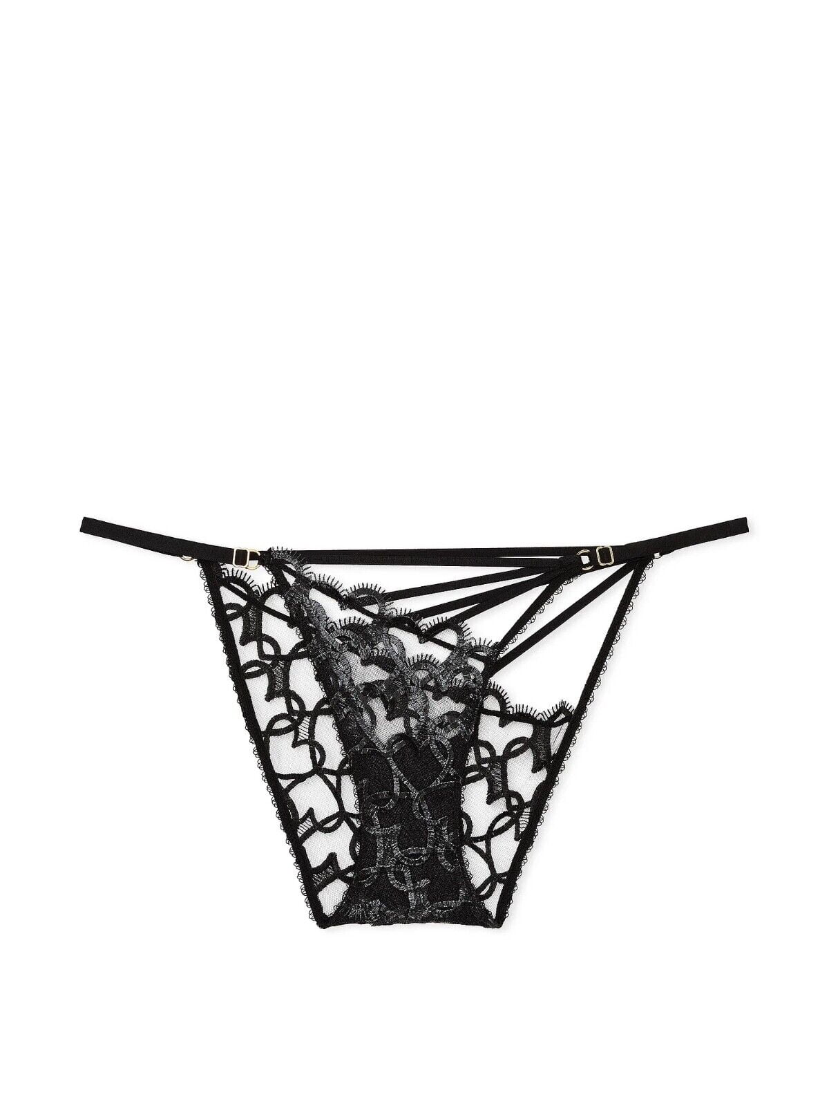 Victoria's Secret Shimmer Heart Embroidery Adjustable String Bikini ...
