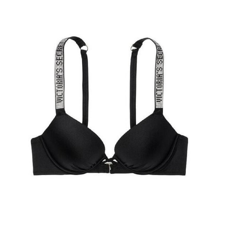 Victoria's Secret Shine Strap Bali Bombshell Add 2 Cups Push Up Swim Top  Black Size 32B NWT