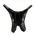 thumbnail image 1 of Victoria's Secret Shine Strap Brazilian Crotchless Panty in Black Lace Size X-Large NWT, 1 of 2