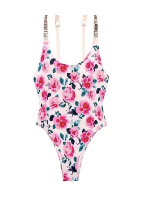 Shine Strap One-Piece Swimsuit Call me Rose Large