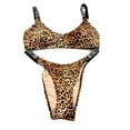 thumbnail image 1 of Victoria's Secret Shine Strap Tulum Scoop Lined Wireless Swim 2PC Set Leopard Size Large NWT, 1 of 2