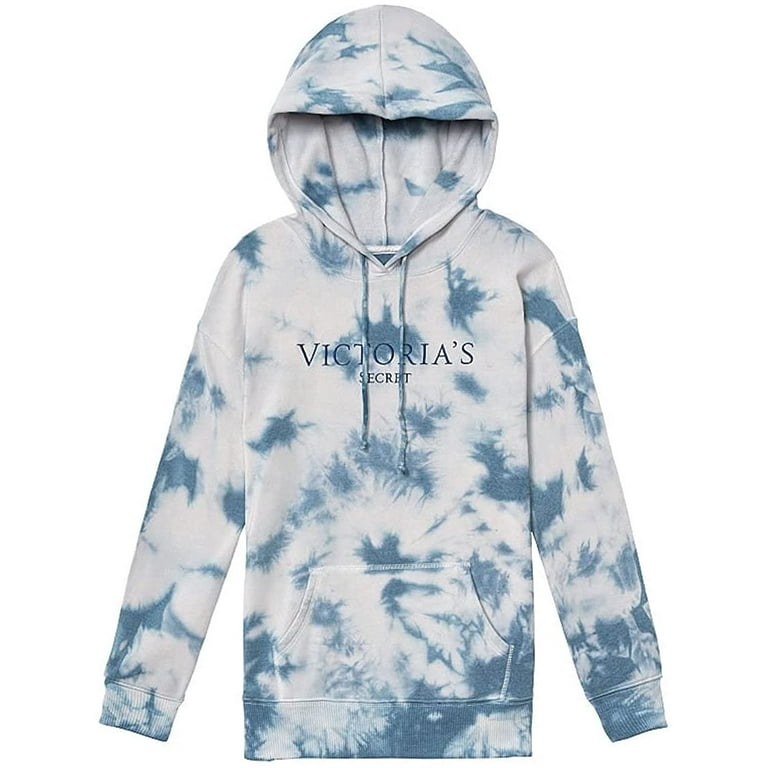 Victoria s Secret Stretch Fleece Pullover Hoodie Color Tie Dye Blue Size Small New Walmart