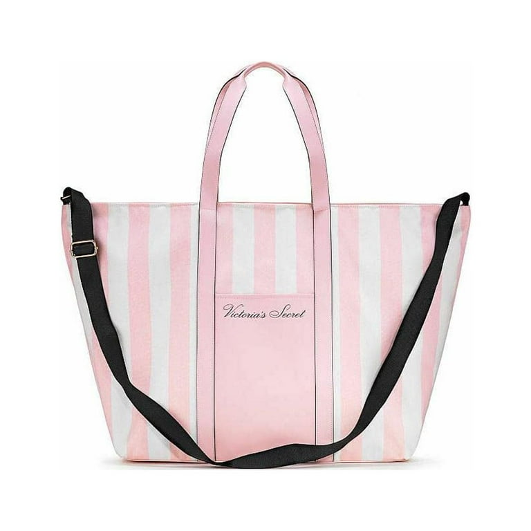 Victoria's Secret Expandable Weekender Tote Bag, Pink/Black Stripe Zip-top  for Sale in Davenport, FL - OfferUp