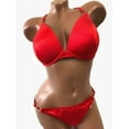 thumbnail image 1 of Victoria's Secret Swim 2 Piece Set Rings Strappy Back Bikini Top 36DD/XL Bottom Red NWT, 1 of 3