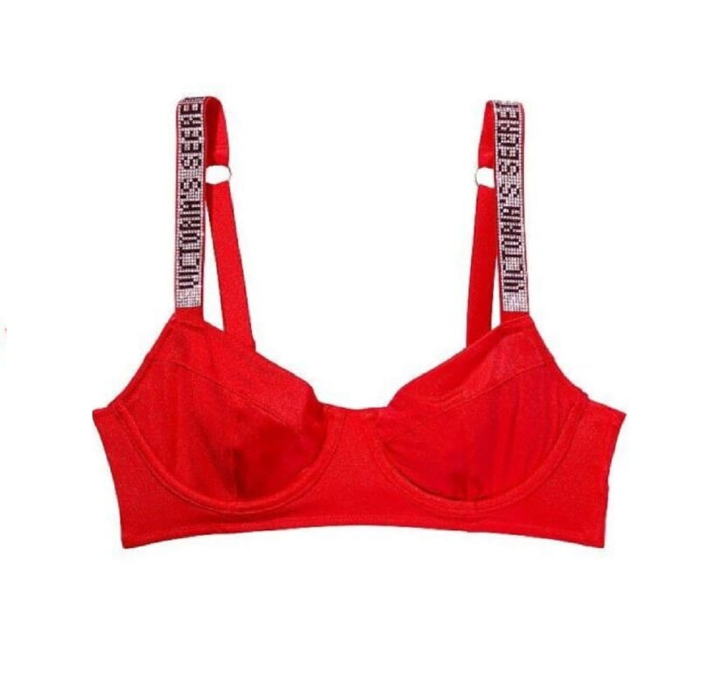 Victoria’s Secret Swim Bikini Top Shine Strap Red Wicked Size 32D NWT