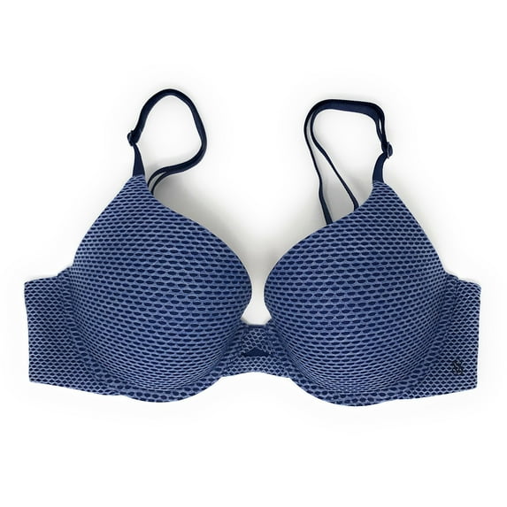 Victoria's Secret T-shirt Bra Padded Perfect Shape / Coverage 32DD Navy Mesh