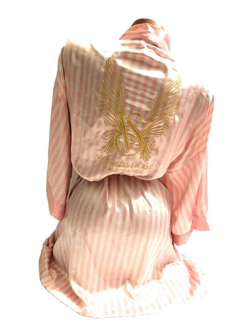 Victoria's Secret The Tour '23 Iconic Pink Stripe Satin Robe for