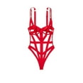 thumbnail image 1 of Victoria's Secret Very Sexy Banded Rhinestone Shine Strap Logo Red Teddy Size X-Small NWT, 1 of 3