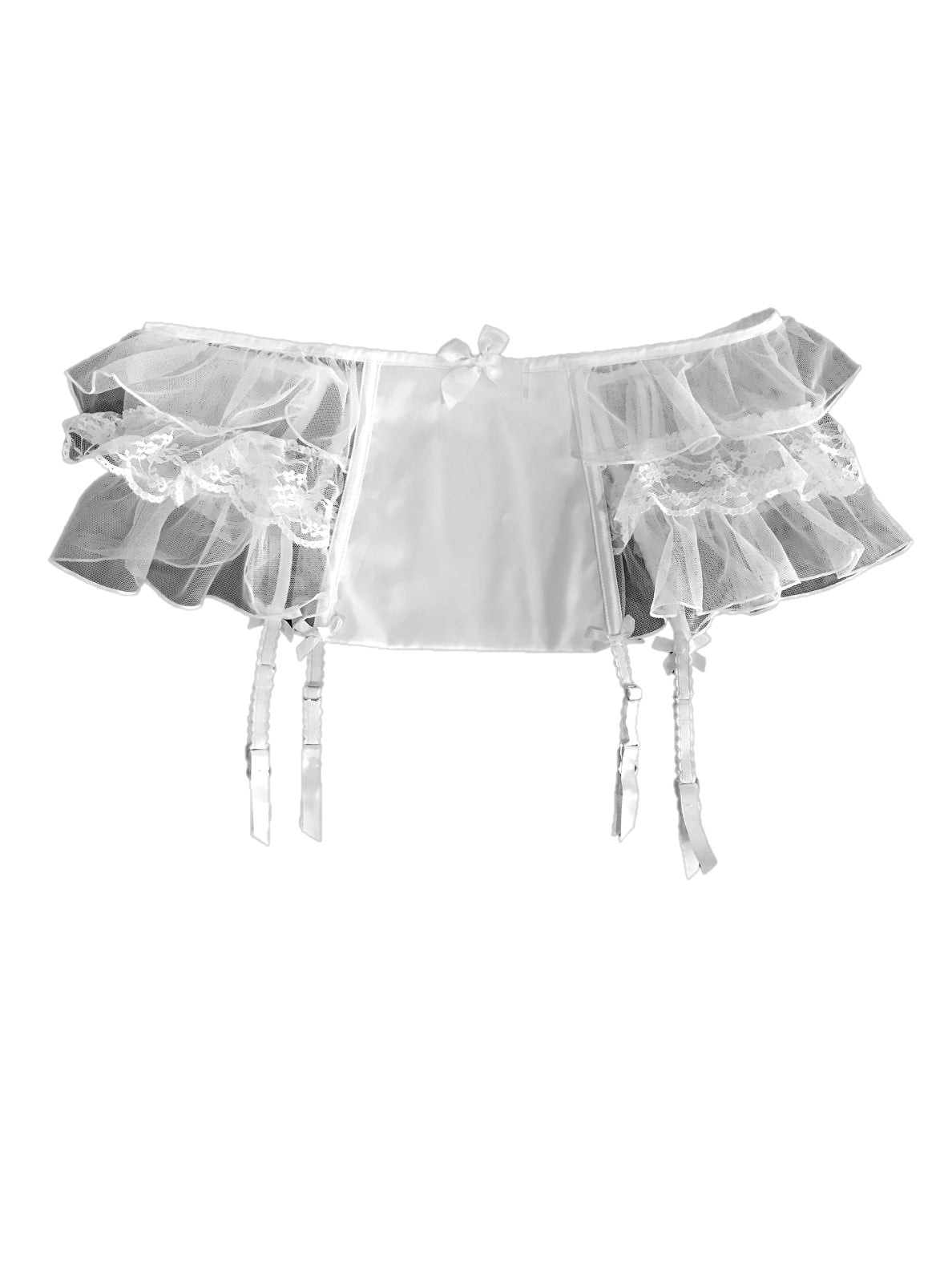 Victoria's Secret longline 32D BRA SET+M garter+S Panty WHITE silver foil  BRIDAL