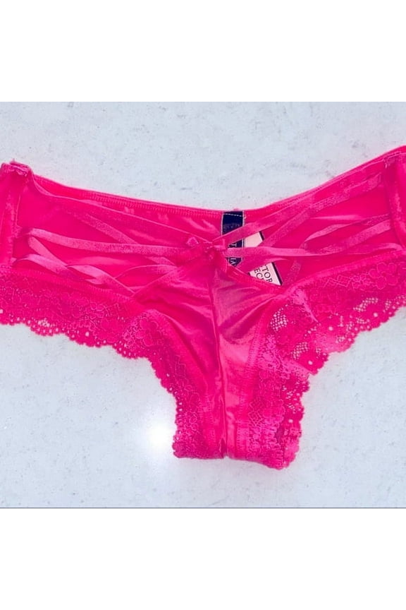 Very Sexy Cheeky Satin Lace Trim Size XS, Fuchsia (Women's)