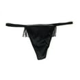 thumbnail image 1 of Victoria's Secret Very Sexy Fringe V-String Rhinestone Panty Black Size X-Large NWT, 1 of 2