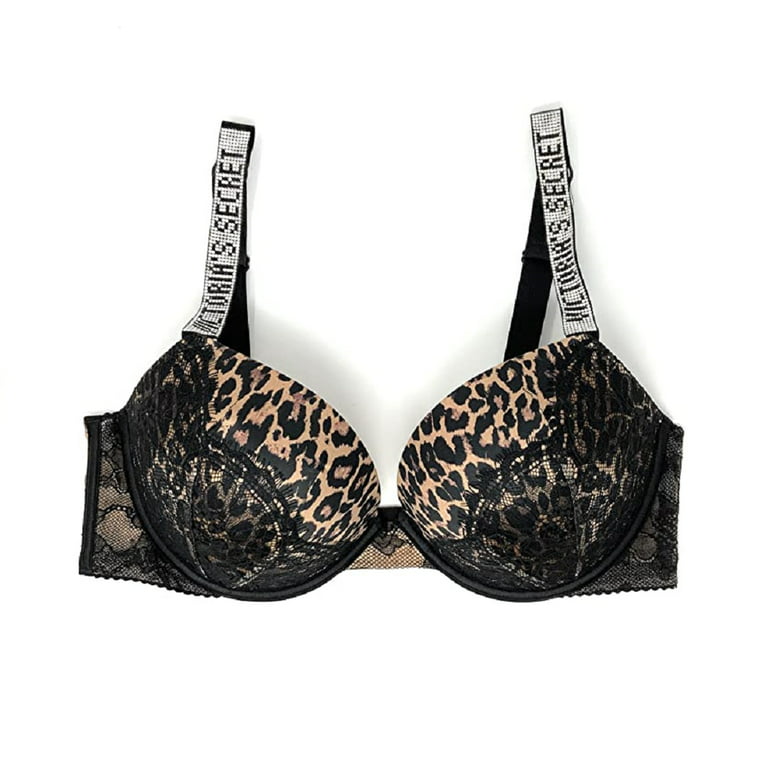 Victoria's Secret Very Sexy Push Up Bra Leopard & Lace Cup Size 36DD NWT