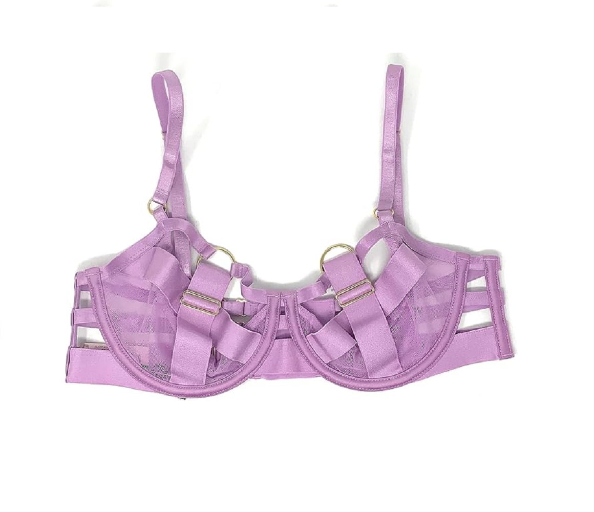 Victoria's Secret Very Sexy Strappy Unlined Balconet Bra Lilac Size 34DDD  NWT 