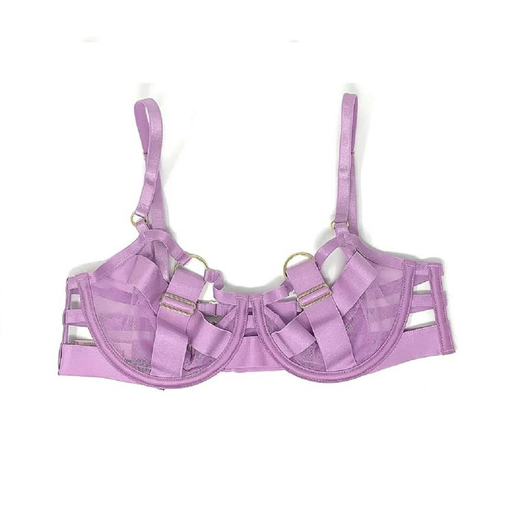 Victoria's Secret Very Sexy Strappy Unlined Balconet Bra Lilac Size 34DDD  NWT