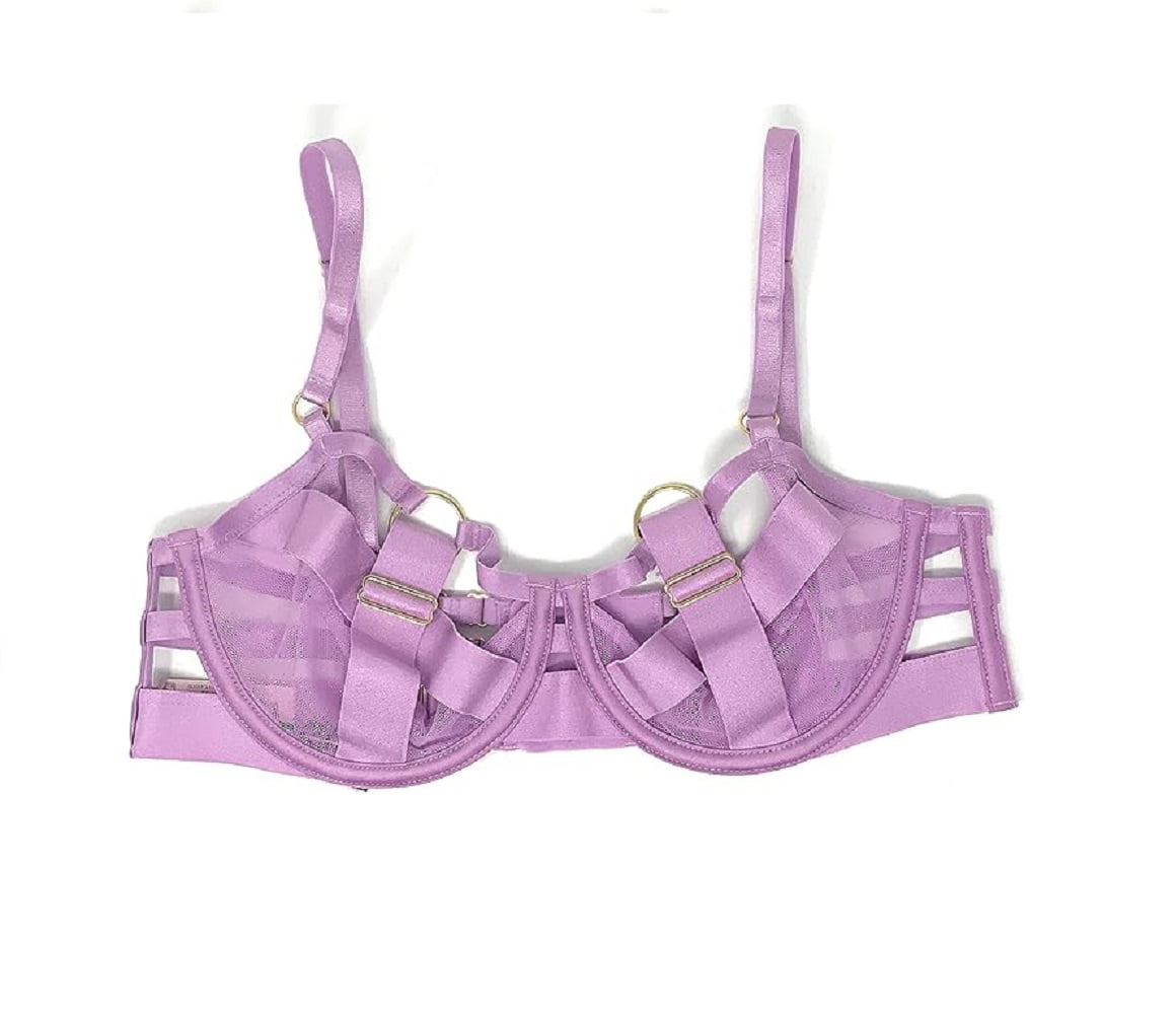 Victoria's Secret Very Sexy Strappy Unlined Balconet Bra Lilac Size 36B NWT