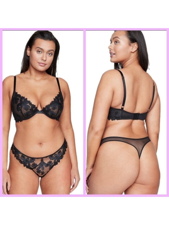 Victorias Secret Very Sexy Ziggy Glam Demi Bra & Thong - 32DD(E)/Medium