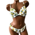 thumbnail image 1 of Victoria's Secret White Lemon Push Up Swim Set Bikini Top Bottom 2 Piece 38D-Large NWT, 1 of 3