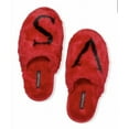 thumbnail image 1 of Victoria's Secret Women Closed Toe Faux Fur Slippers Color Red Size Medium (7/8) NWT, 1 of 2