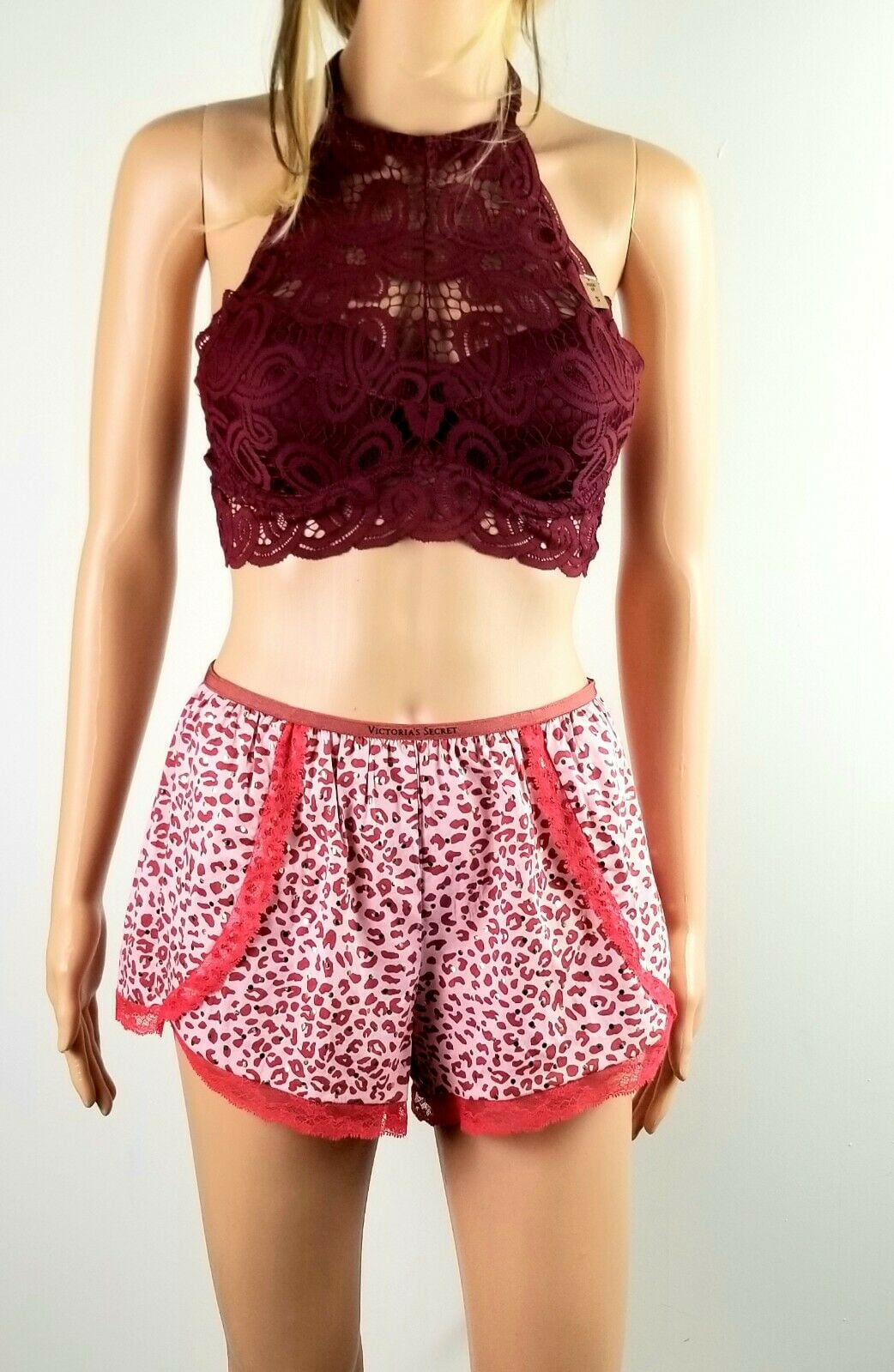 Top Victoria's Secret PINK - Imprimé Léopard - Taille XS Gris - Neuf Sans étiquettes